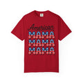 American Mama T-Shirt — Patriotic 4x "MAMA" Retro Flag Design
