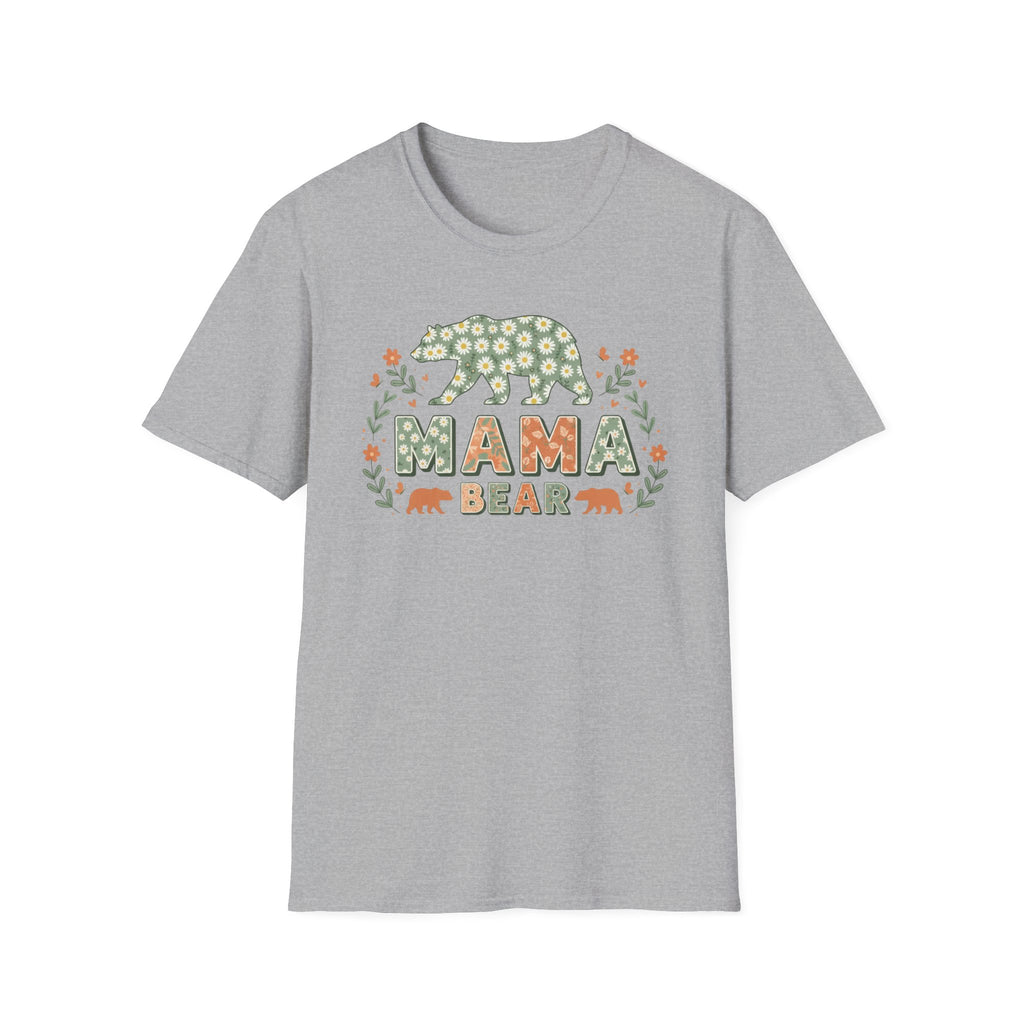 Mama Bear T-Shirt – Floral Bear Mom Tee, Mother's Day Gift
