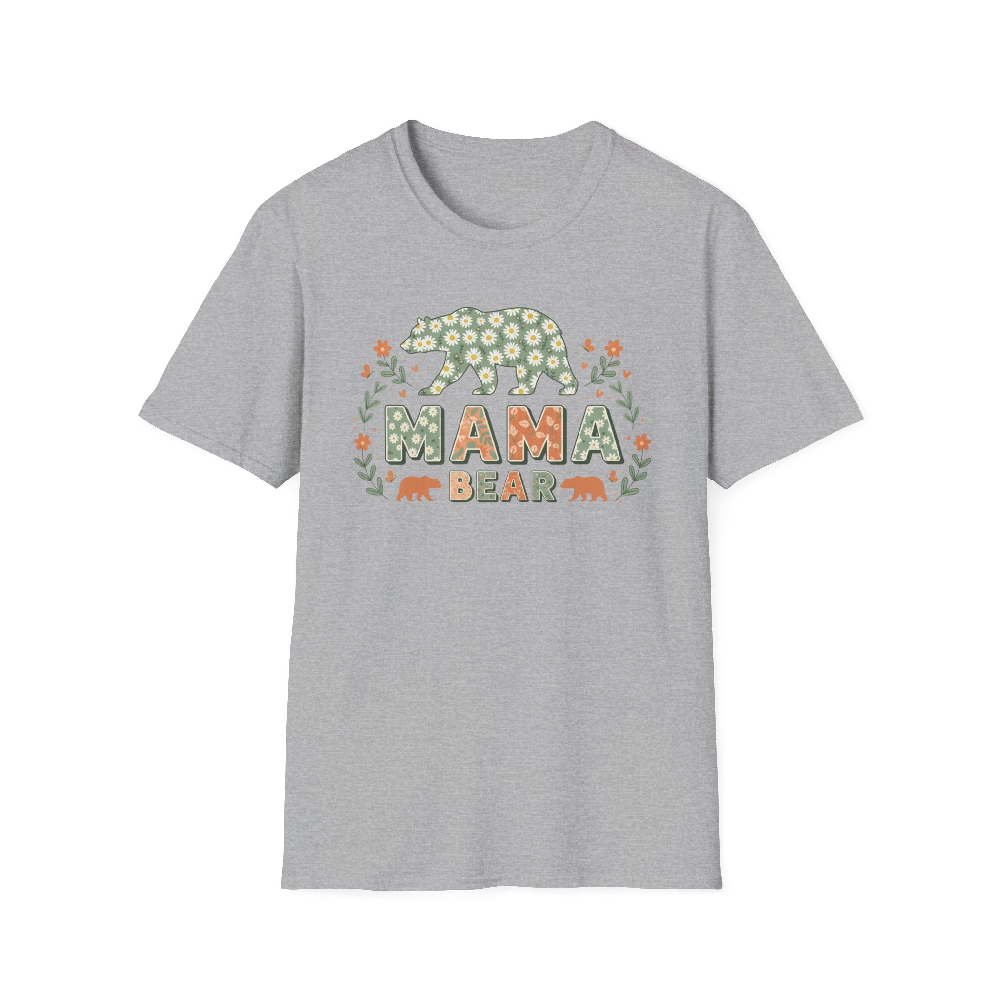 Mama Bear T-Shirt – Floral Bear Mom Tee, Mother's Day Gift