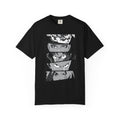 Anime Eyes Panel T-Shirt — Monochrome Shonen Character Collage