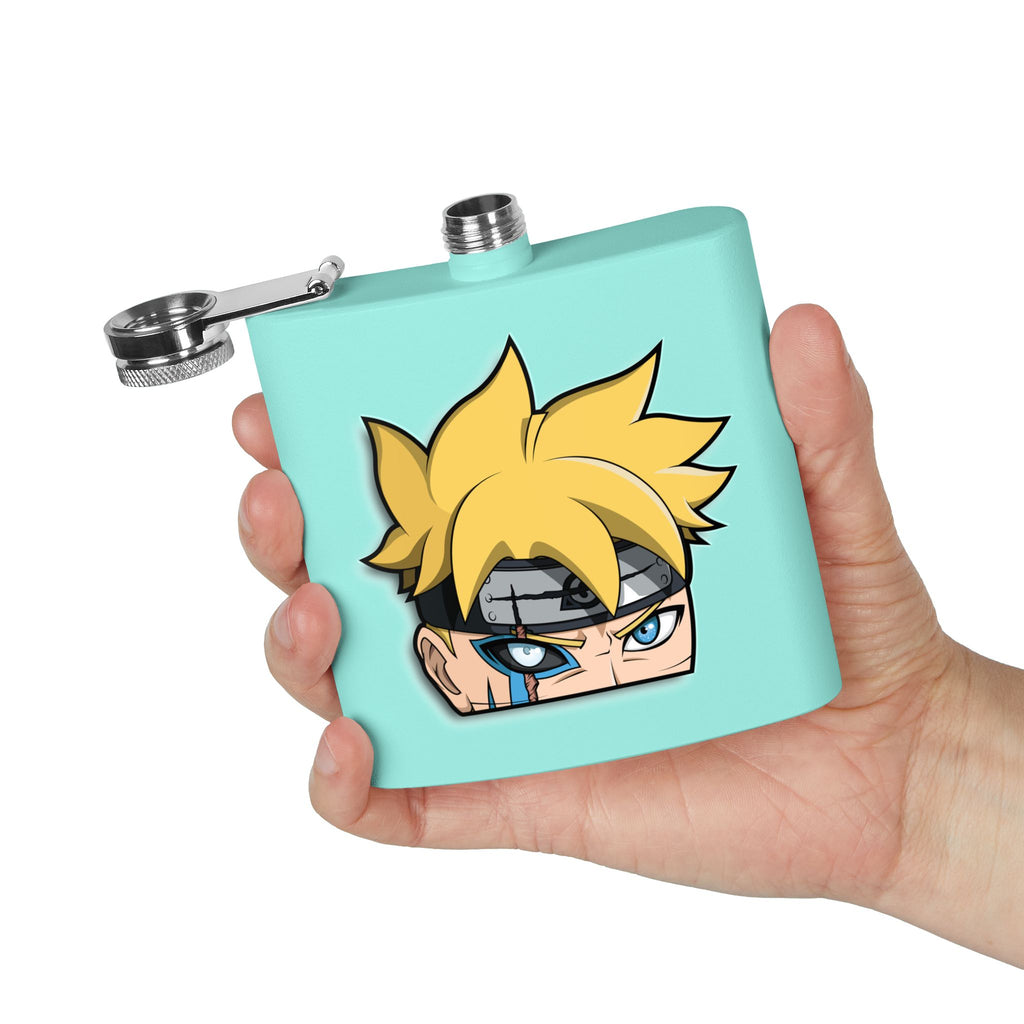 Anime-Inspired Stainless Steel Flask — 6oz Character Face Design