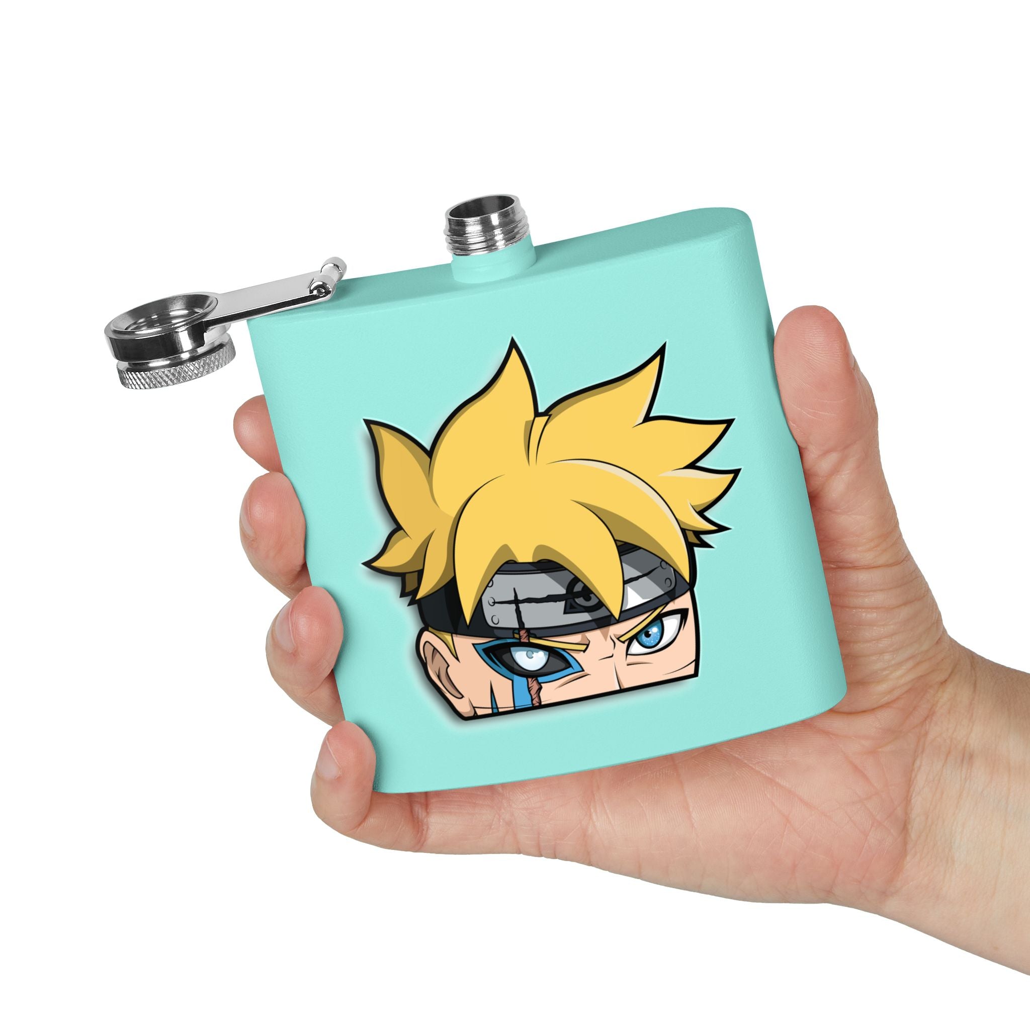 Anime-Inspired Stainless Steel Flask — 6oz Character Face Design