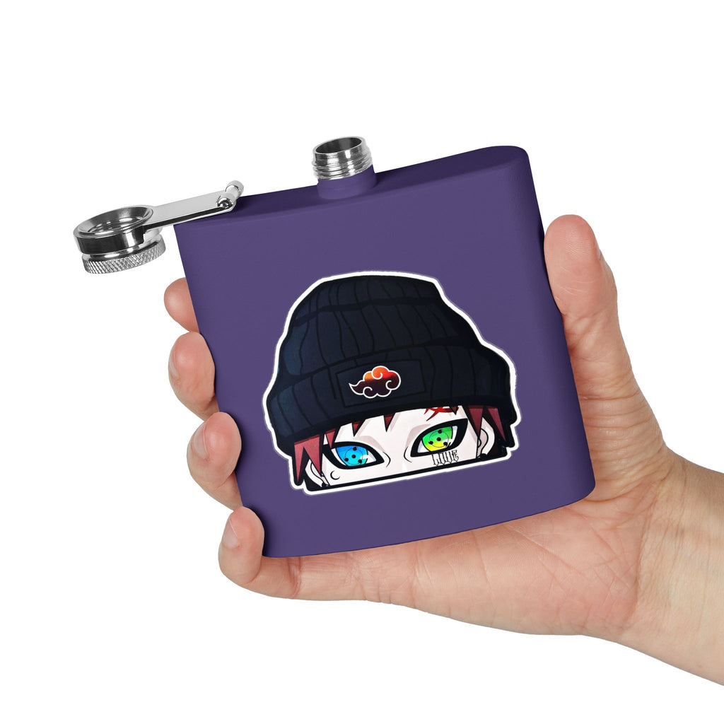 Anime Beanie Flask — 6oz Stainless Steel Hip-Hop Akatsuki Design