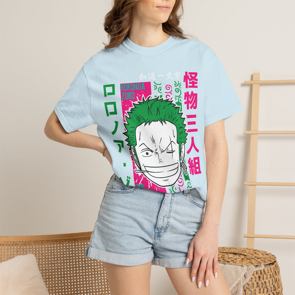 Anime Zoro Graphic T-Shirt — Japanese Text Skate Vibe