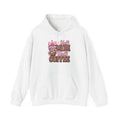 Coffee Lover Hoodie — "Half Mom, Half Coffee" Cute Donut & Bow Graphic