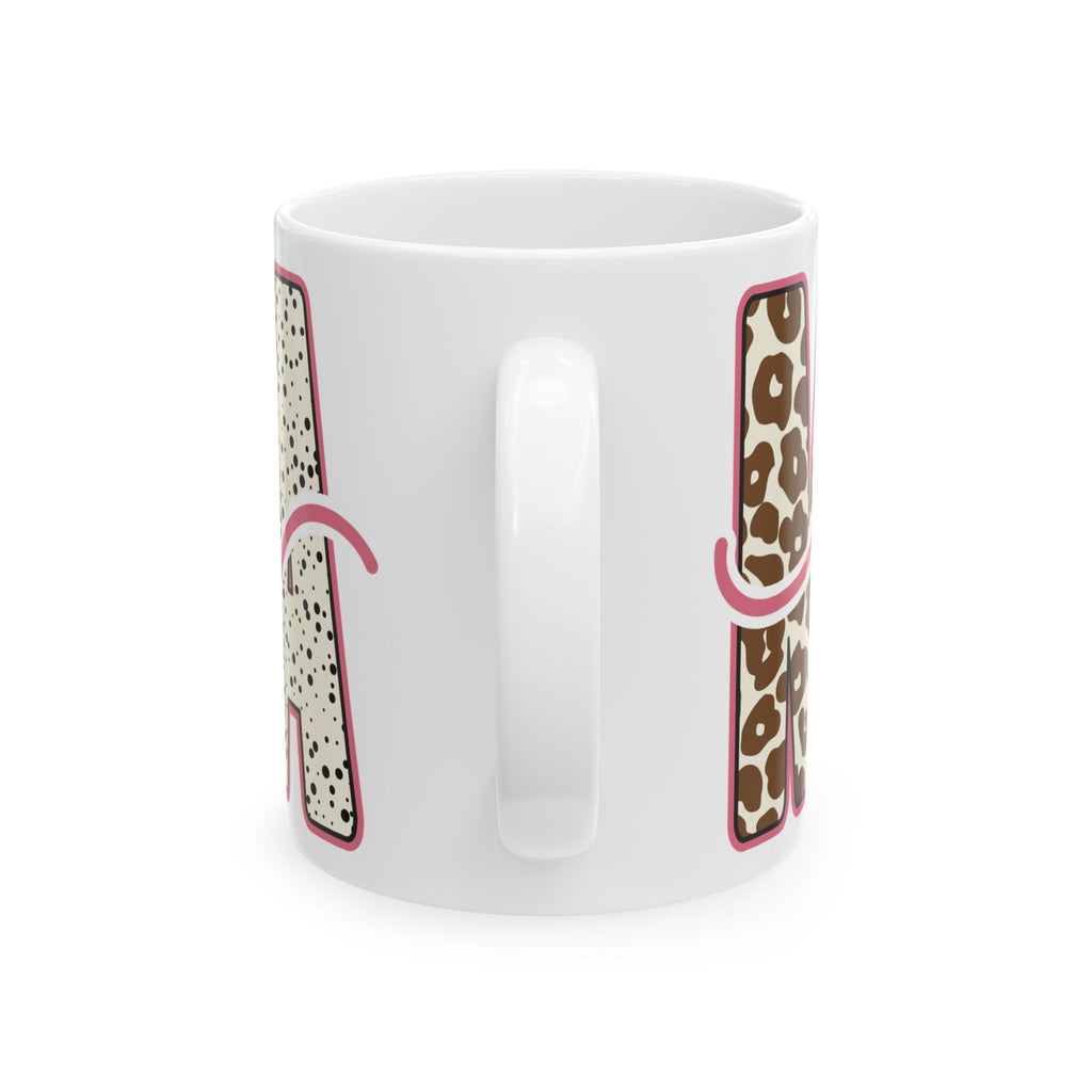 Mama Ceramic Mug — Pink Patterned "Mama" Coffee Cup (11oz & 15oz)