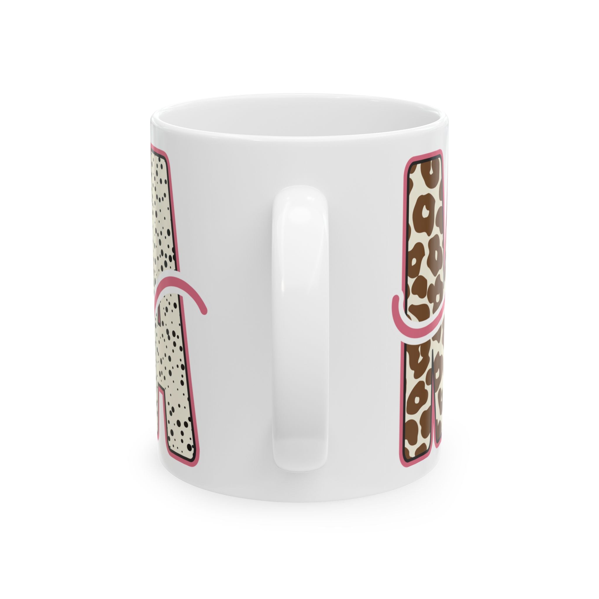 Mama Ceramic Mug — Pink Patterned "Mama" Coffee Cup (11oz & 15oz)