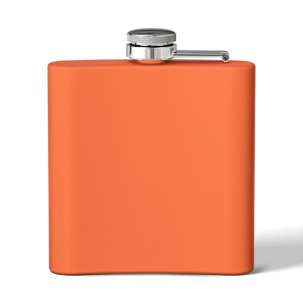 6oz Stainless Steel Flask — Red Skull Rocker Graphic
