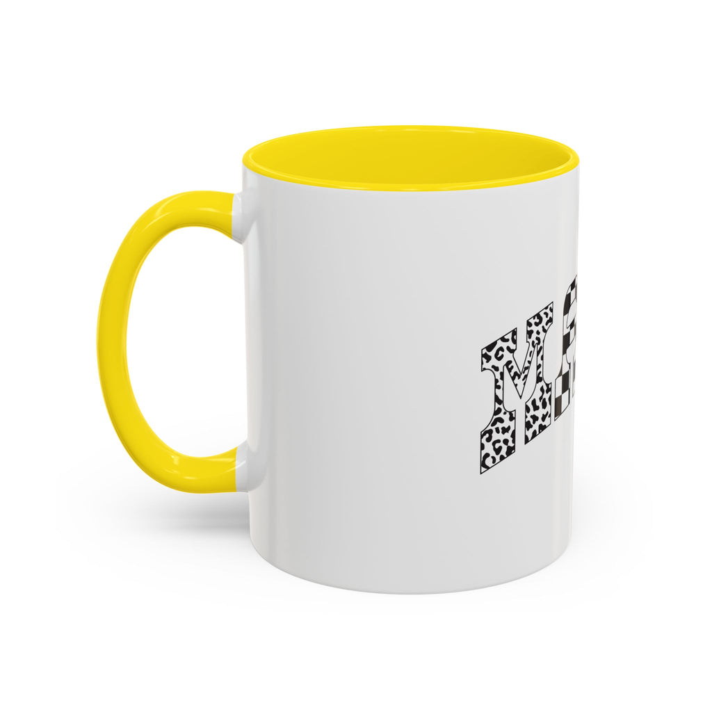 Mama Checkerboard Pattern Accent Coffee Mug (11/15oz)