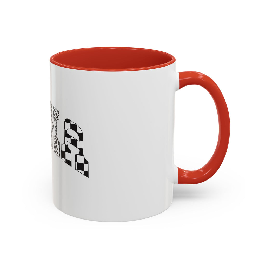 Mama Checkerboard Pattern Accent Coffee Mug (11/15oz)