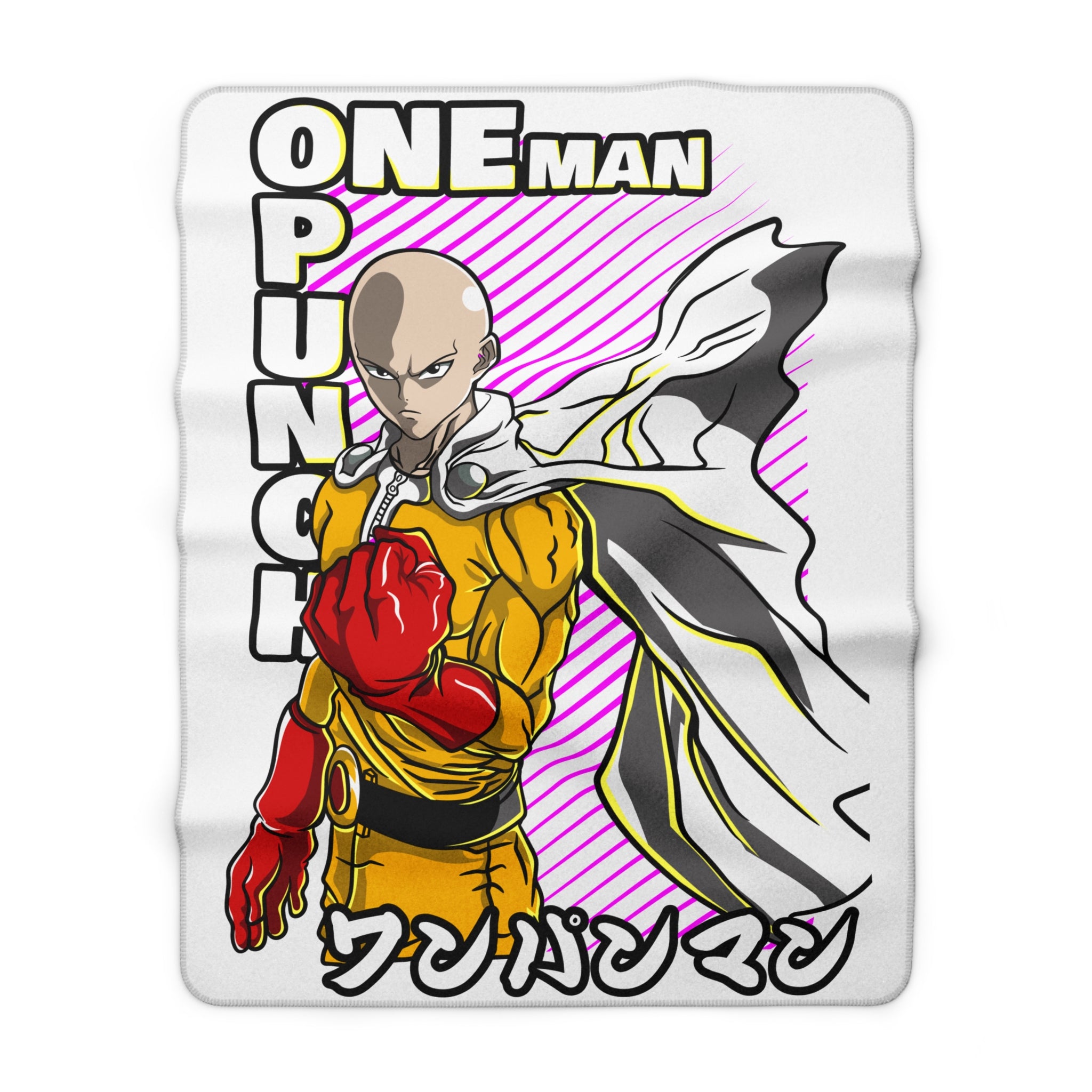 One Punch Hero Sherpa Fleece Blanket – Anime Cozy Throw for Fans