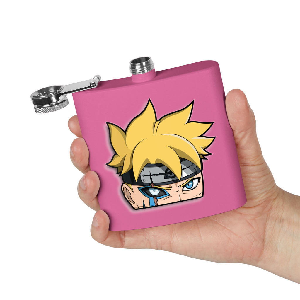 Anime-Inspired Stainless Steel Flask — 6oz Character Face Design