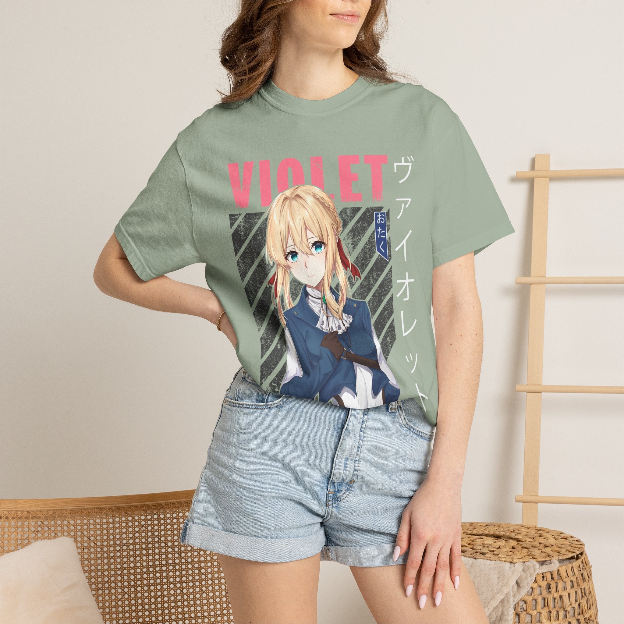 Violet Otaku Anime Graphic T-Shirt