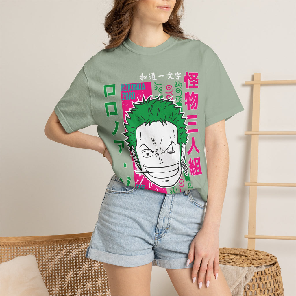 Anime Zoro Graphic T-Shirt — Japanese Text Skate Vibe