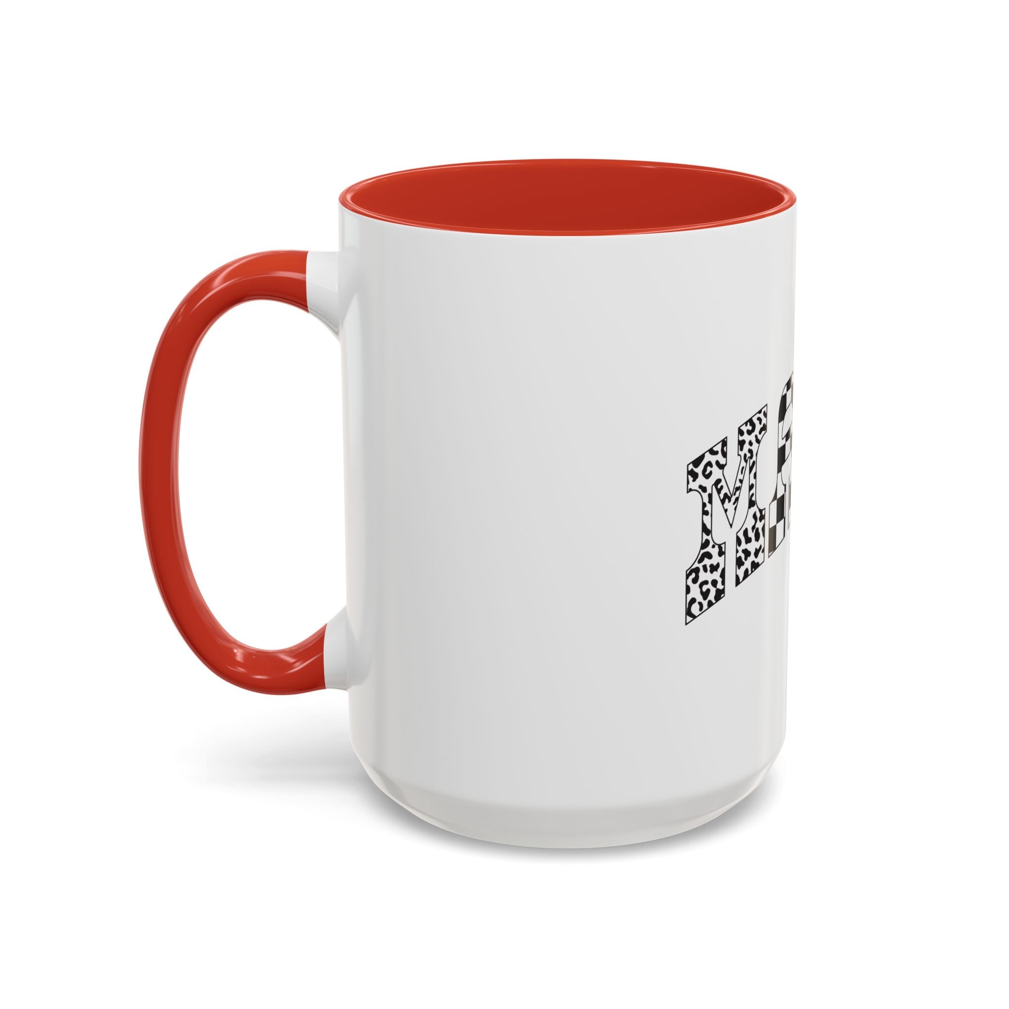 Mama Checkerboard Pattern Accent Coffee Mug (11/15oz)