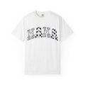 Maze Pattern T-Shirt — Black & White Checkerboard Graphic Tee