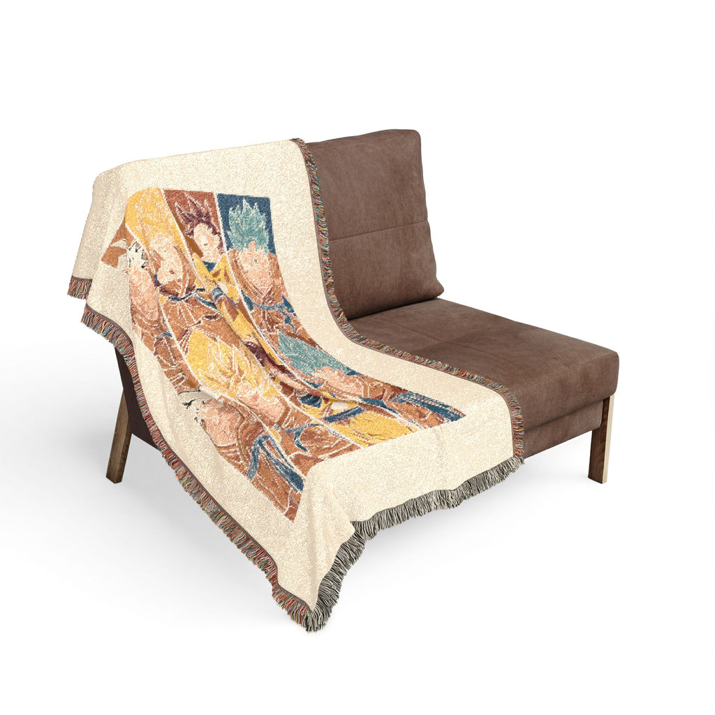 Woven Blanket - Retro Abstract Patchwork Throw