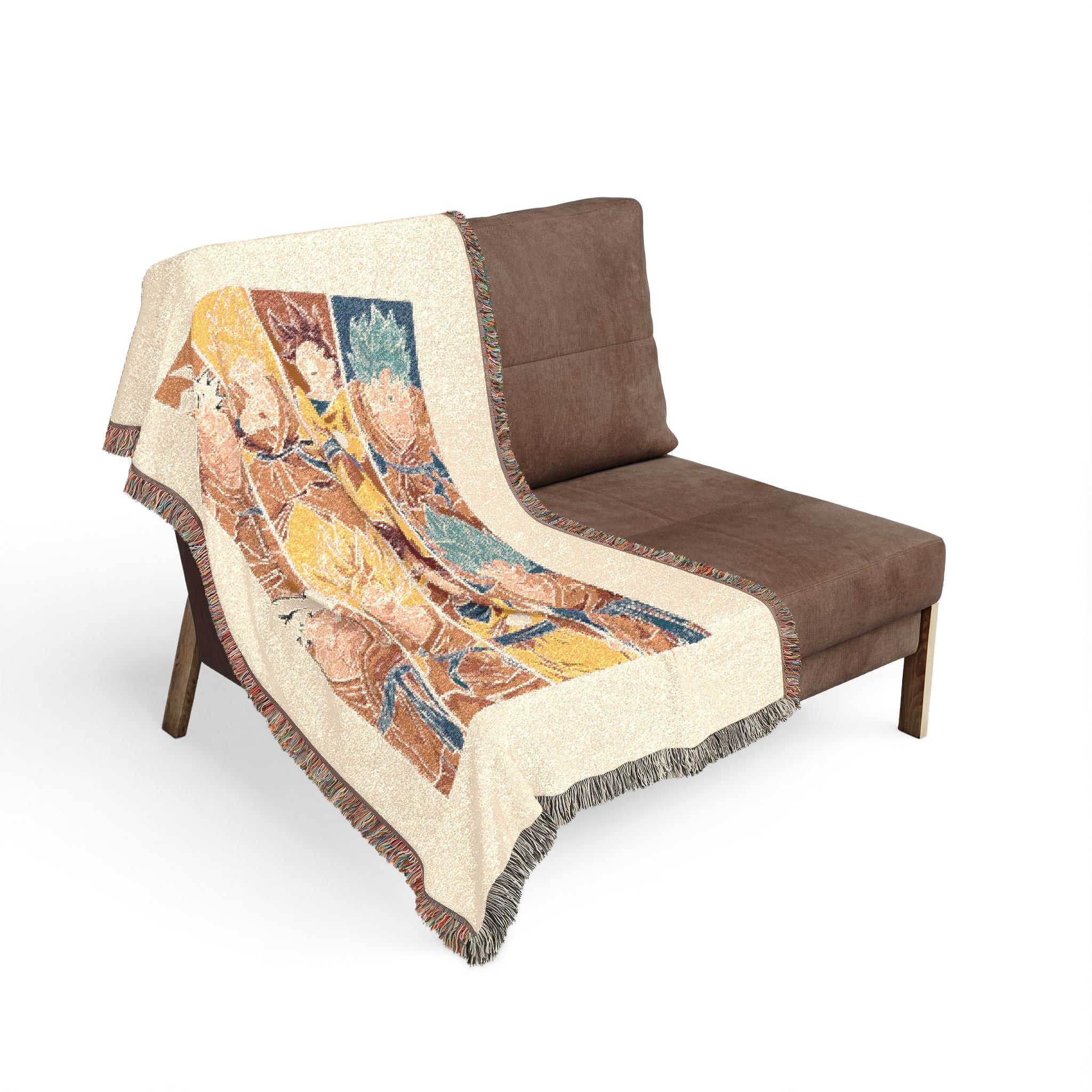 Woven Blanket - Retro Abstract Patchwork Throw