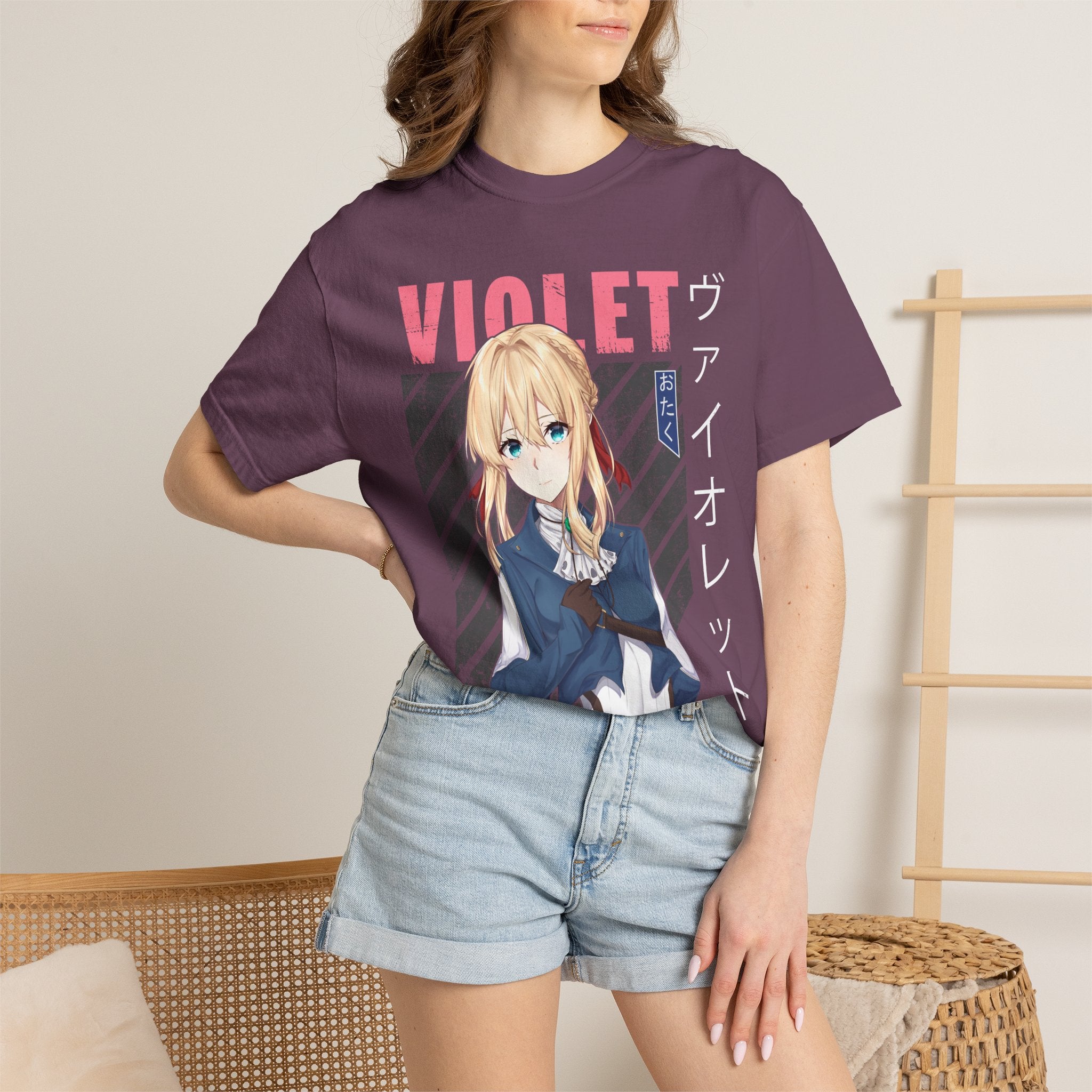 Violet Otaku Anime Graphic T-Shirt