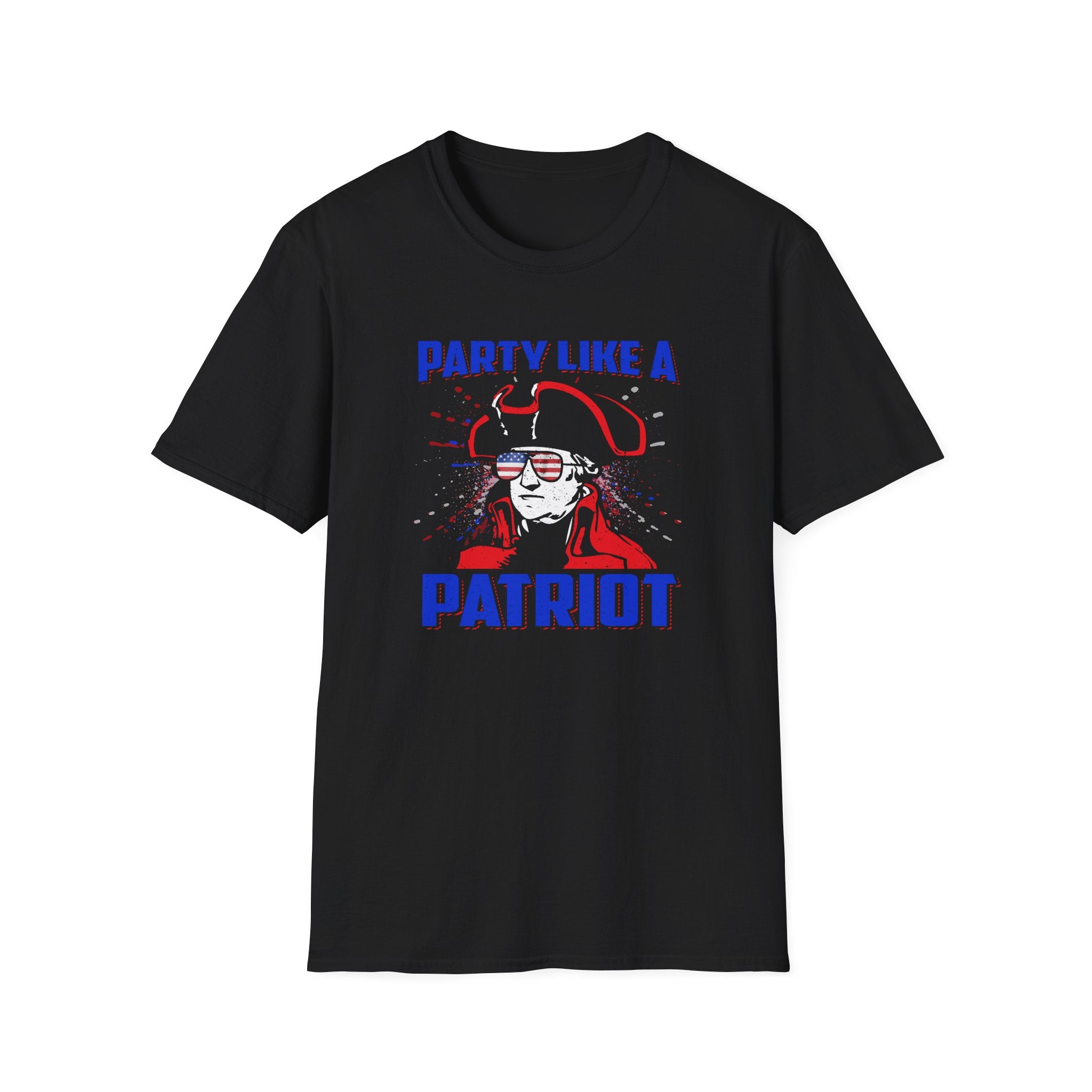 Party Like a Patriot T-Shirt — Patriotic George Washington Graphic Tee for 4th of July