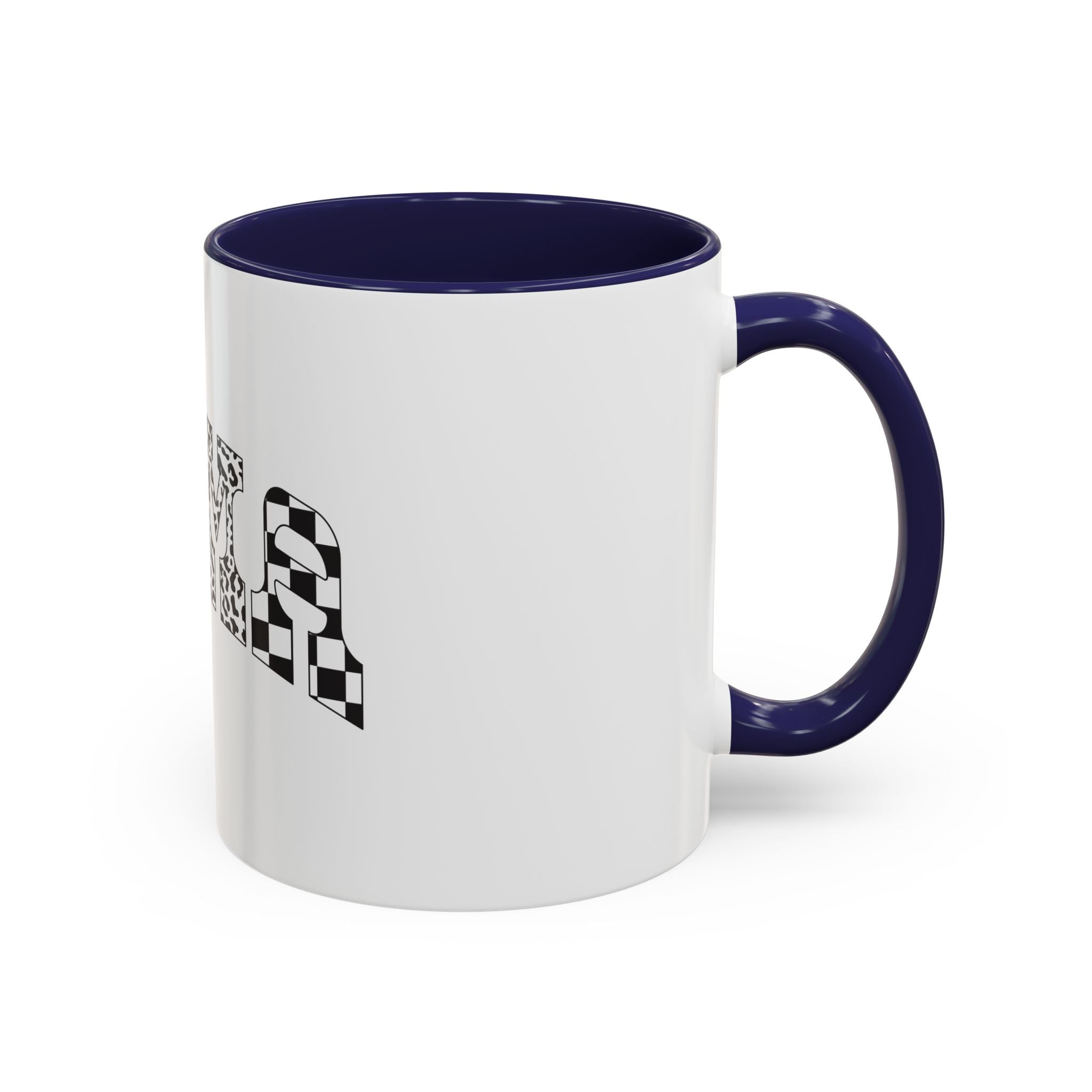 Mama Checkerboard Pattern Accent Coffee Mug (11/15oz)