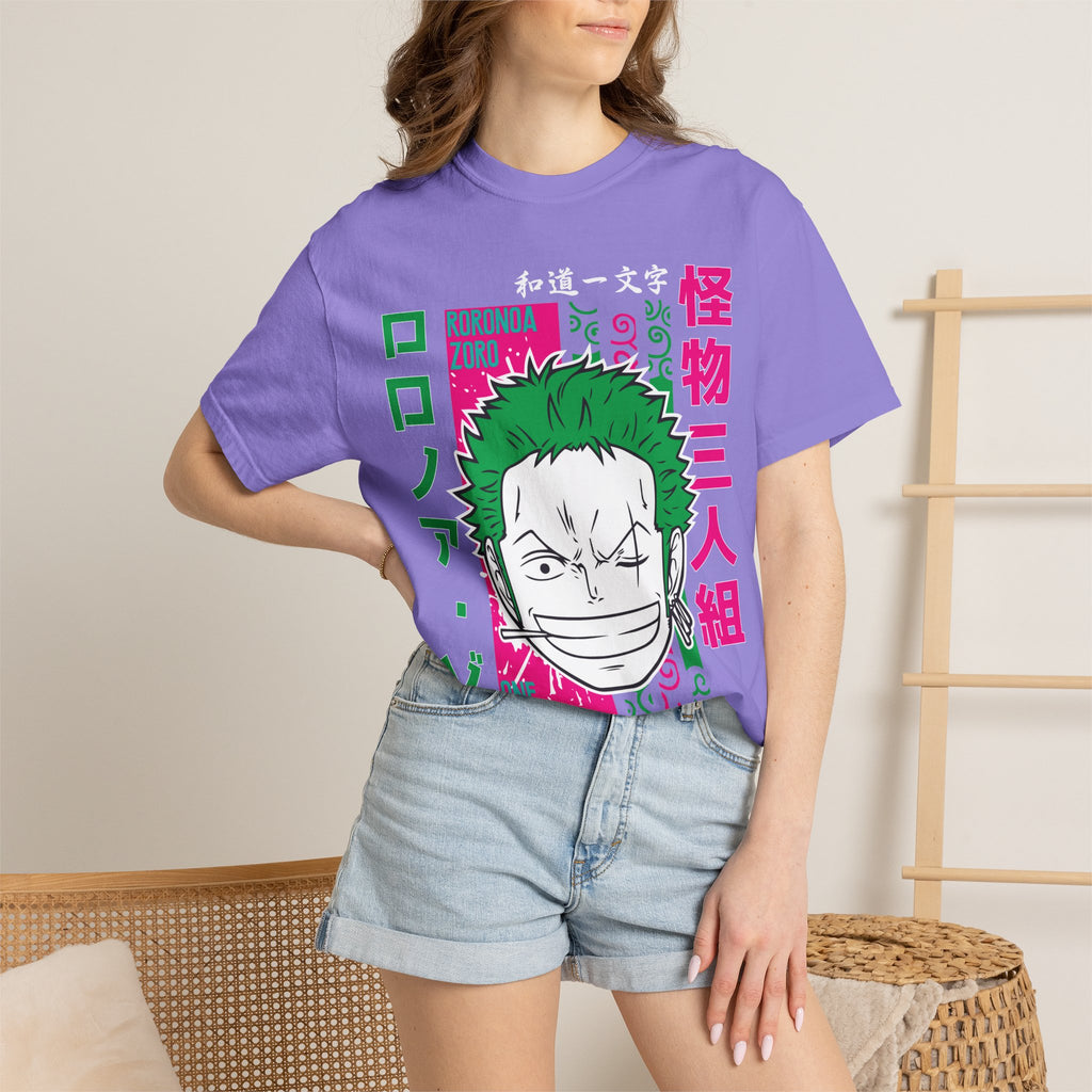 Anime Zoro Graphic T-Shirt — Japanese Text Skate Vibe