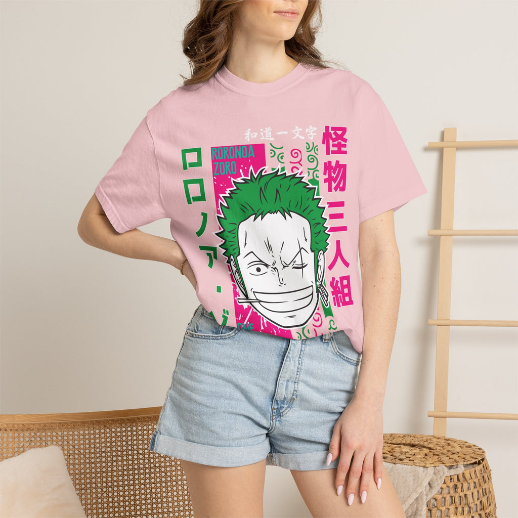 Anime Zoro Graphic T-Shirt — Japanese Text Skate Vibe