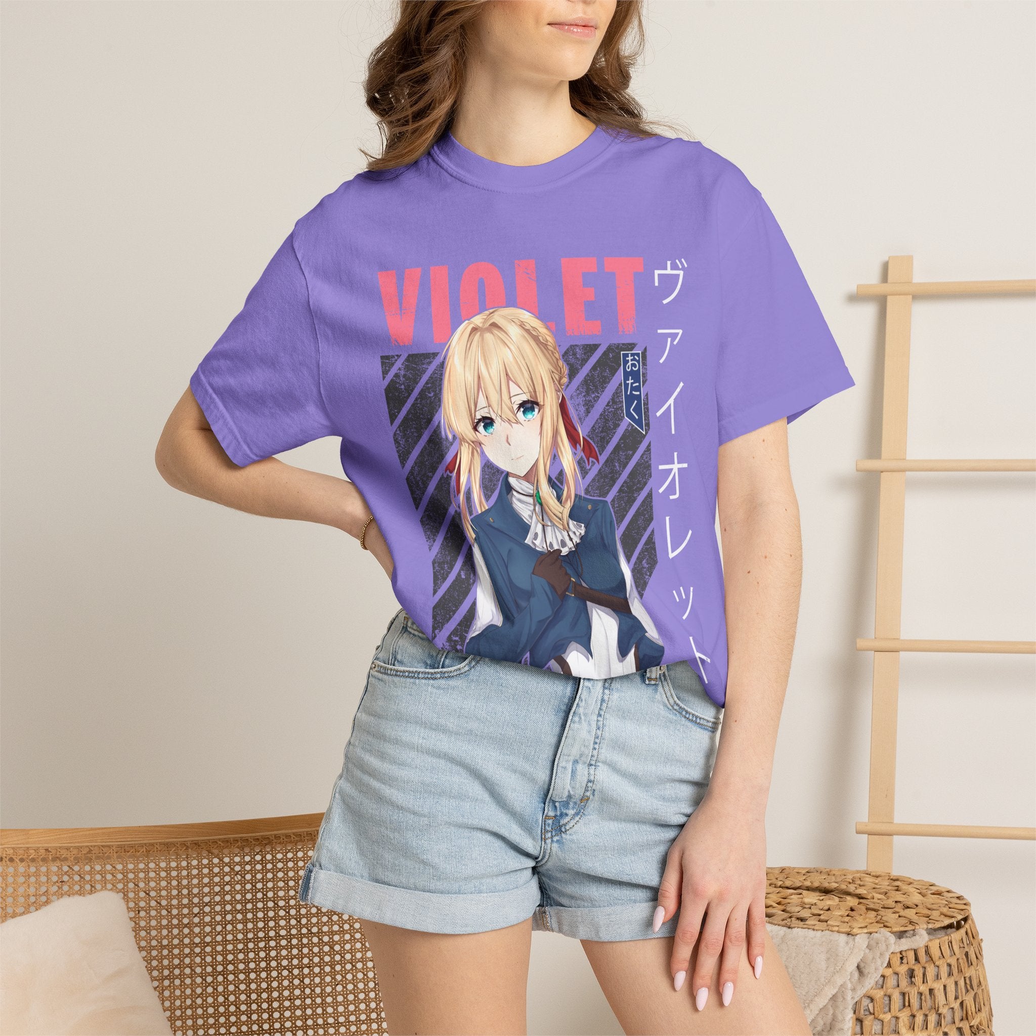 Violet Otaku Anime Graphic T-Shirt