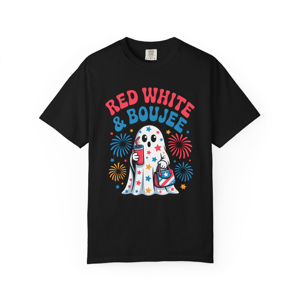 Patriotic Ghost Tee — "Red White & Boujee" 4th of July Graphic T-Shirt