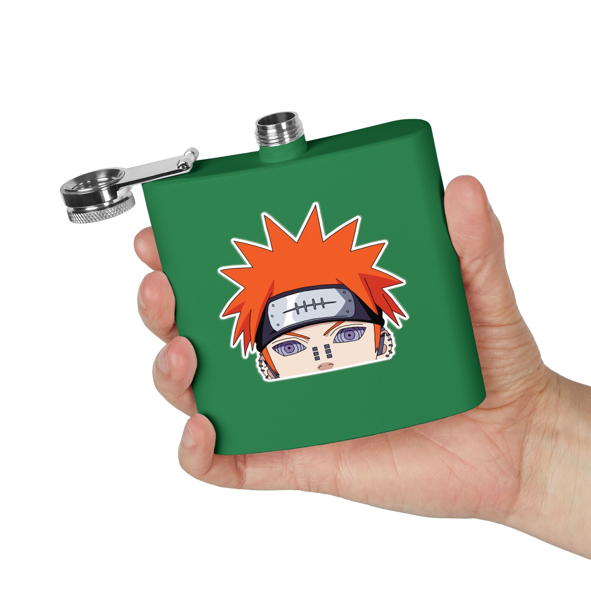 6oz Stainless Steel Flask — Anime Character Face Design