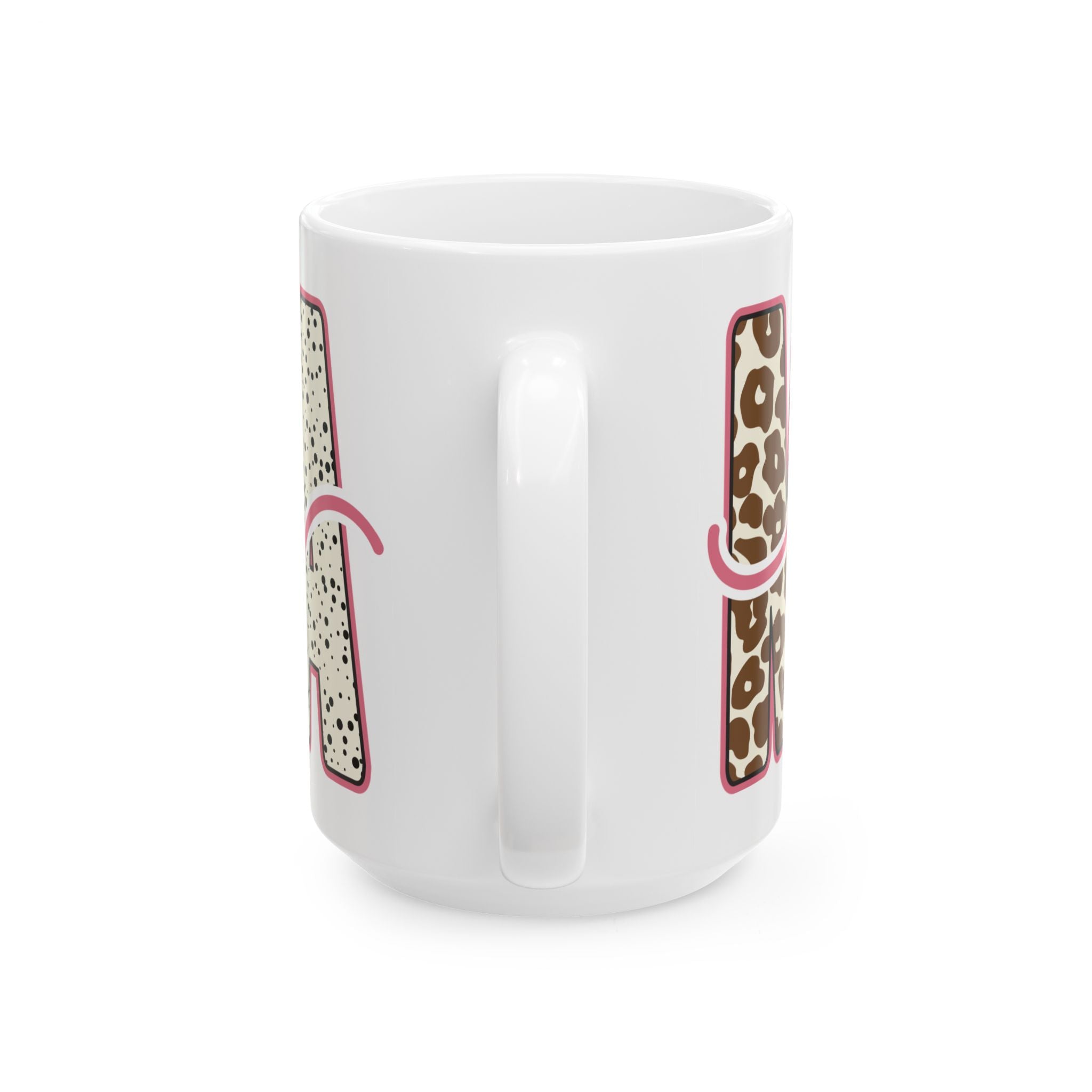 Mama Ceramic Mug — Pink Patterned "Mama" Coffee Cup (11oz & 15oz)