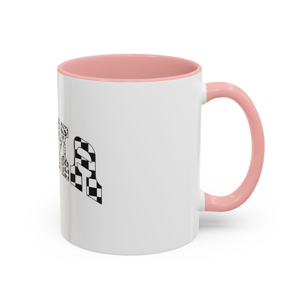 Mama Checkerboard Pattern Accent Coffee Mug (11/15oz)