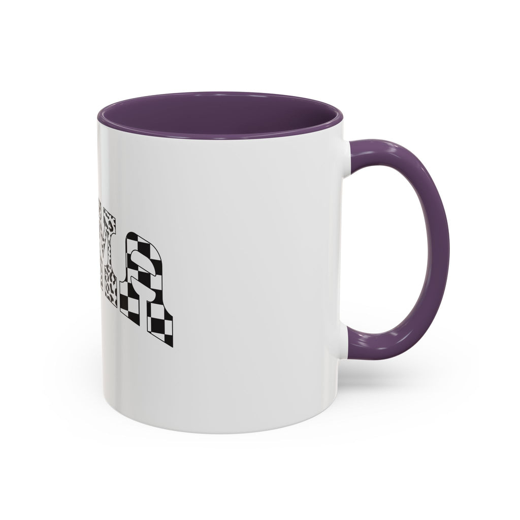 Mama Checkerboard Pattern Accent Coffee Mug (11/15oz)