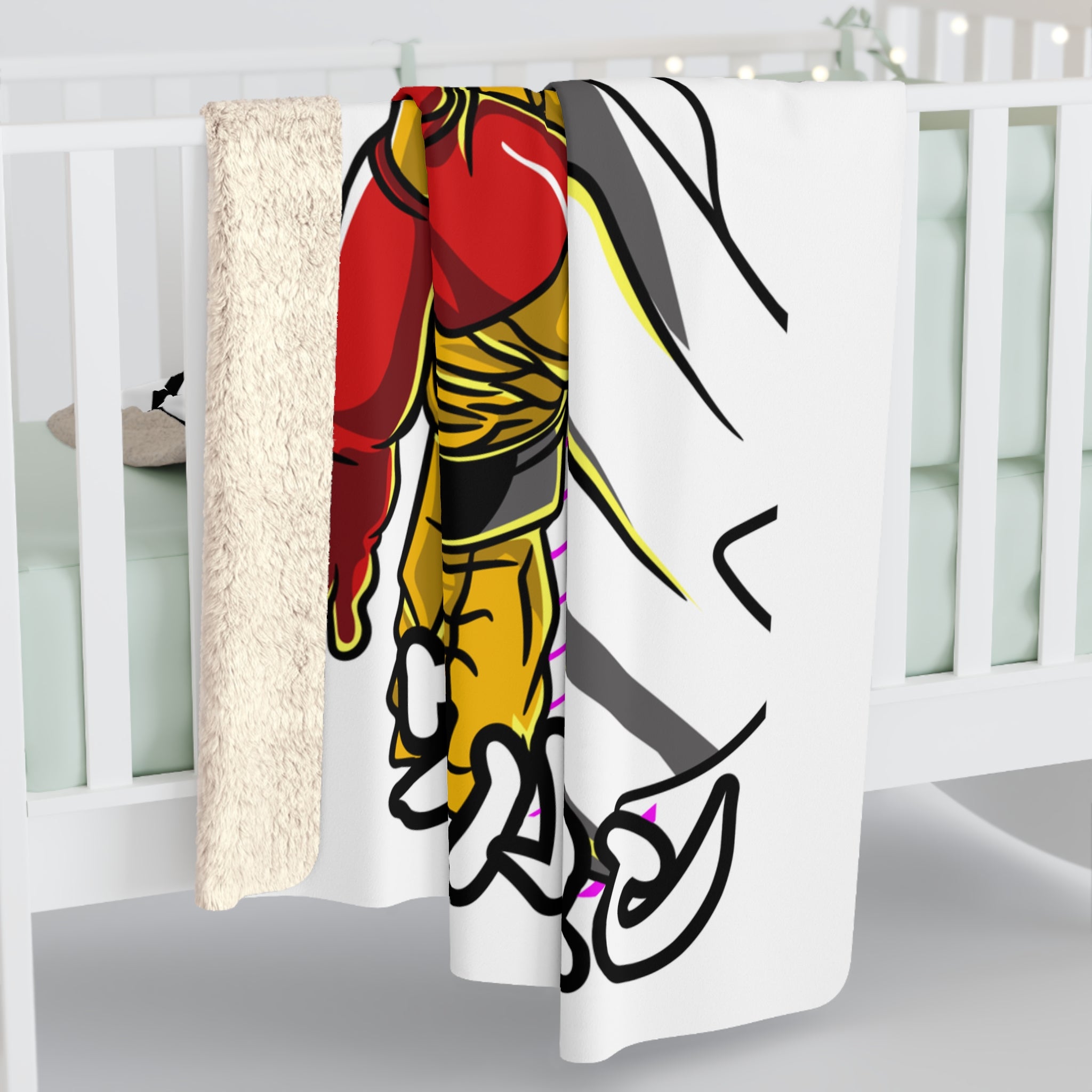 One Punch Hero Sherpa Fleece Blanket – Anime Cozy Throw for Fans