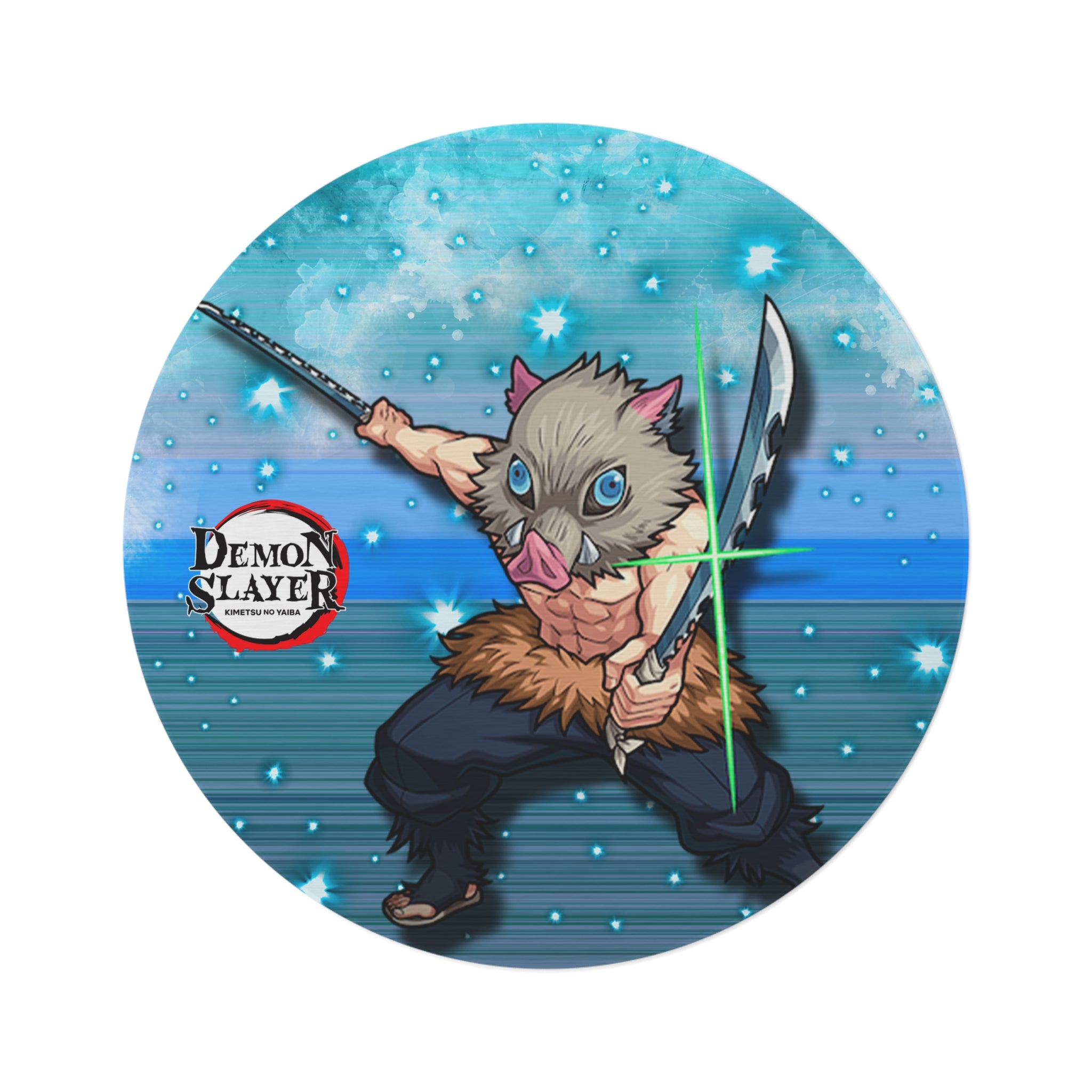 Demon Slayer Inosuke Round Rug – Anime Character Floor Mat