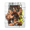 Anime Battle Scene Sherpa Blanket — Intense Warrior Artwork Fleece Throw