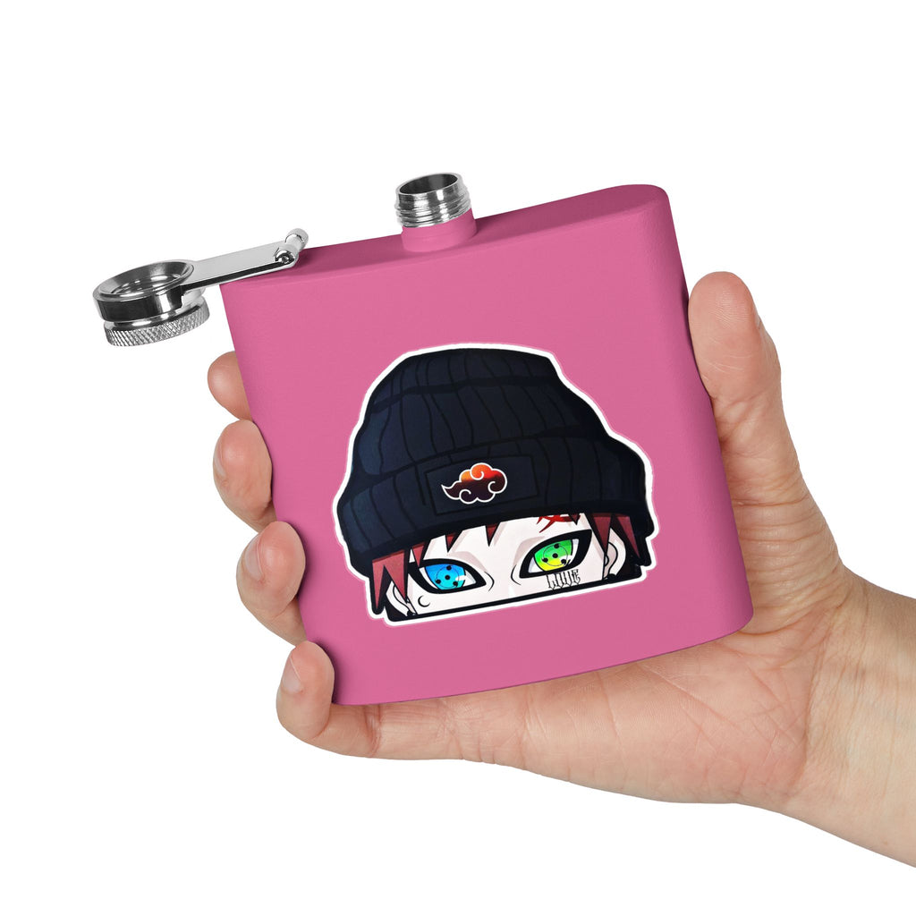 Anime Beanie Flask — 6oz Stainless Steel Hip-Hop Akatsuki Design