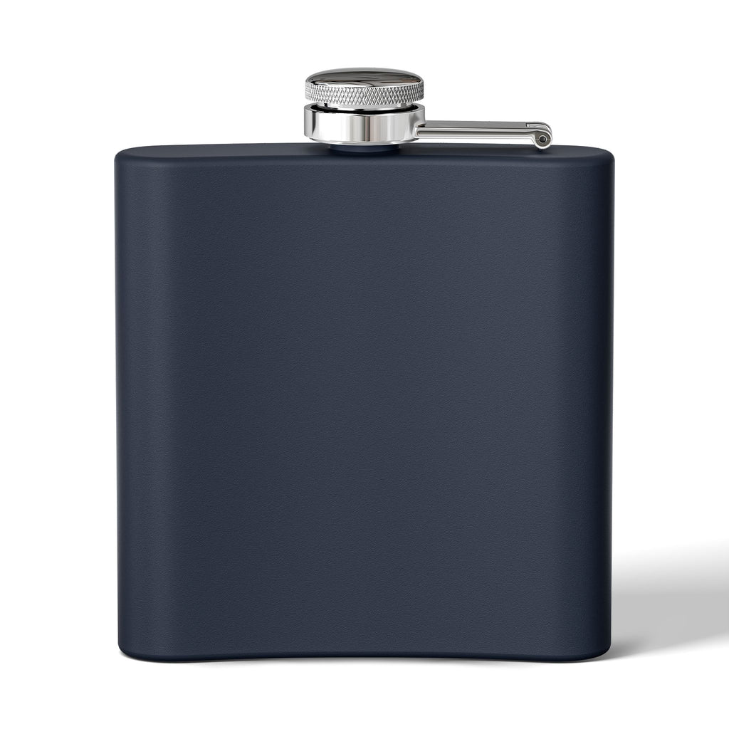 6oz Stainless Steel Flask — Red Skull Rocker Graphic