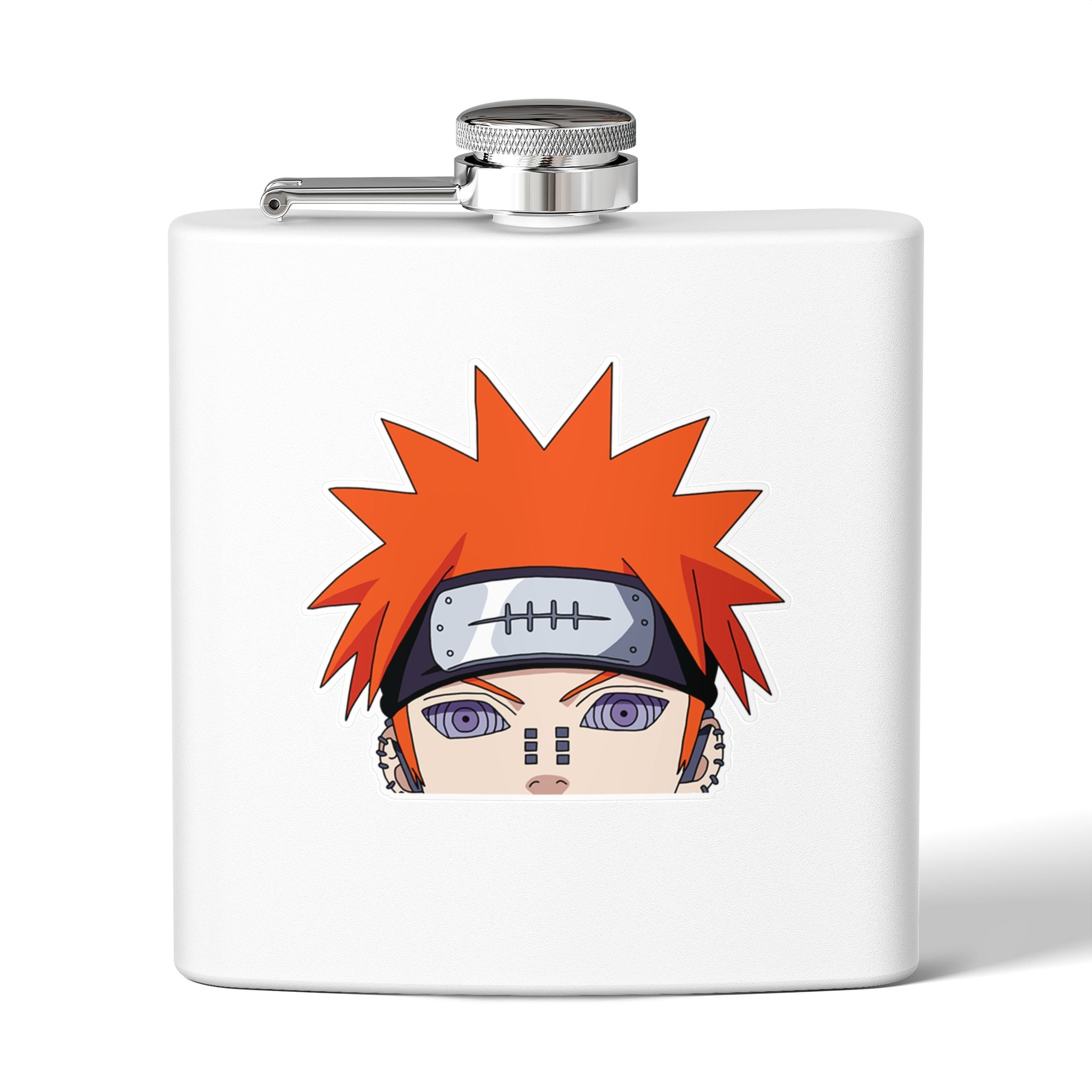 6oz Stainless Steel Flask — Anime Character Face Design