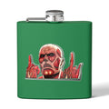 6oz Stainless Steel Flask — Red Skull Rocker Graphic