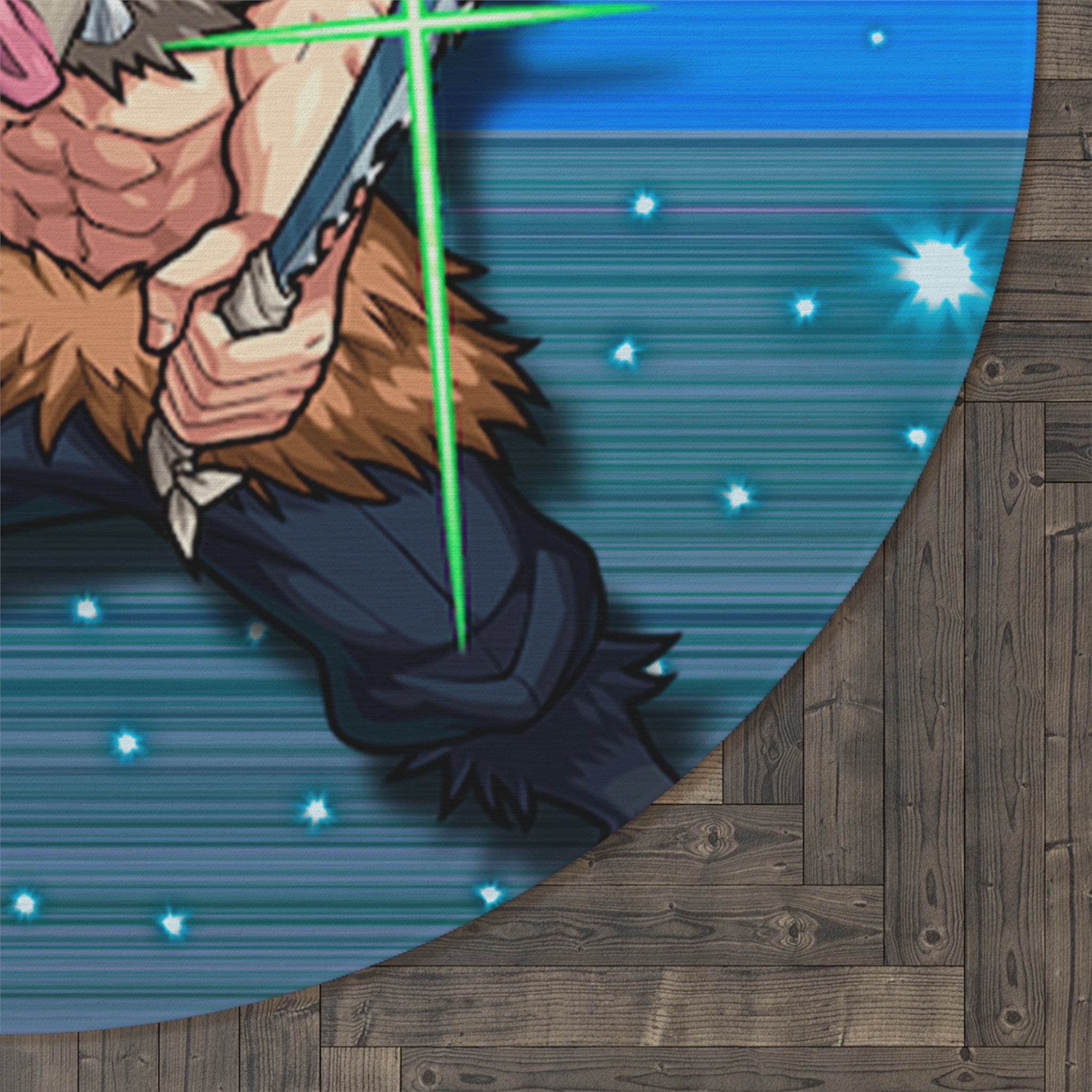 Demon Slayer Inosuke Round Rug – Anime Character Floor Mat