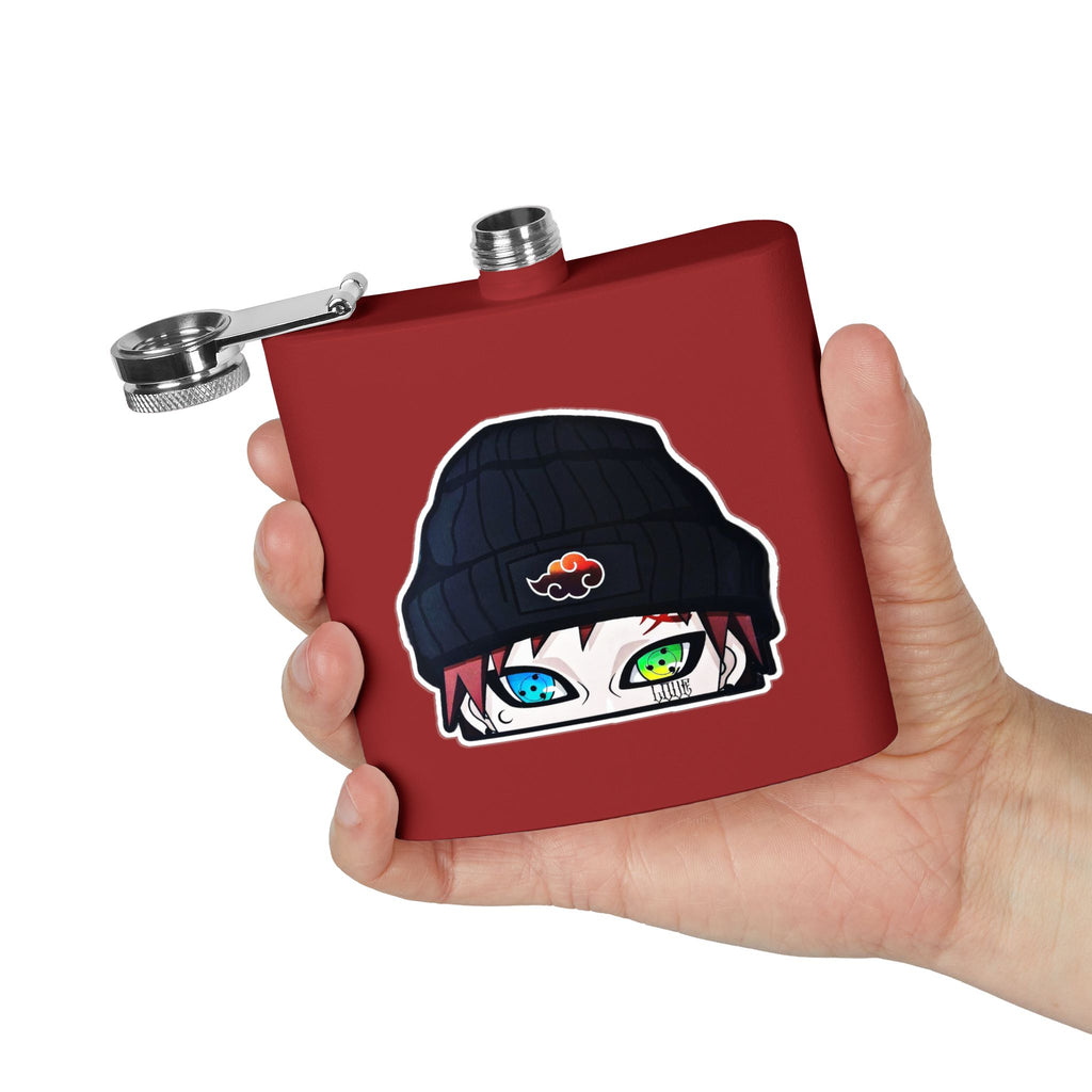 Anime Beanie Flask — 6oz Stainless Steel Hip-Hop Akatsuki Design