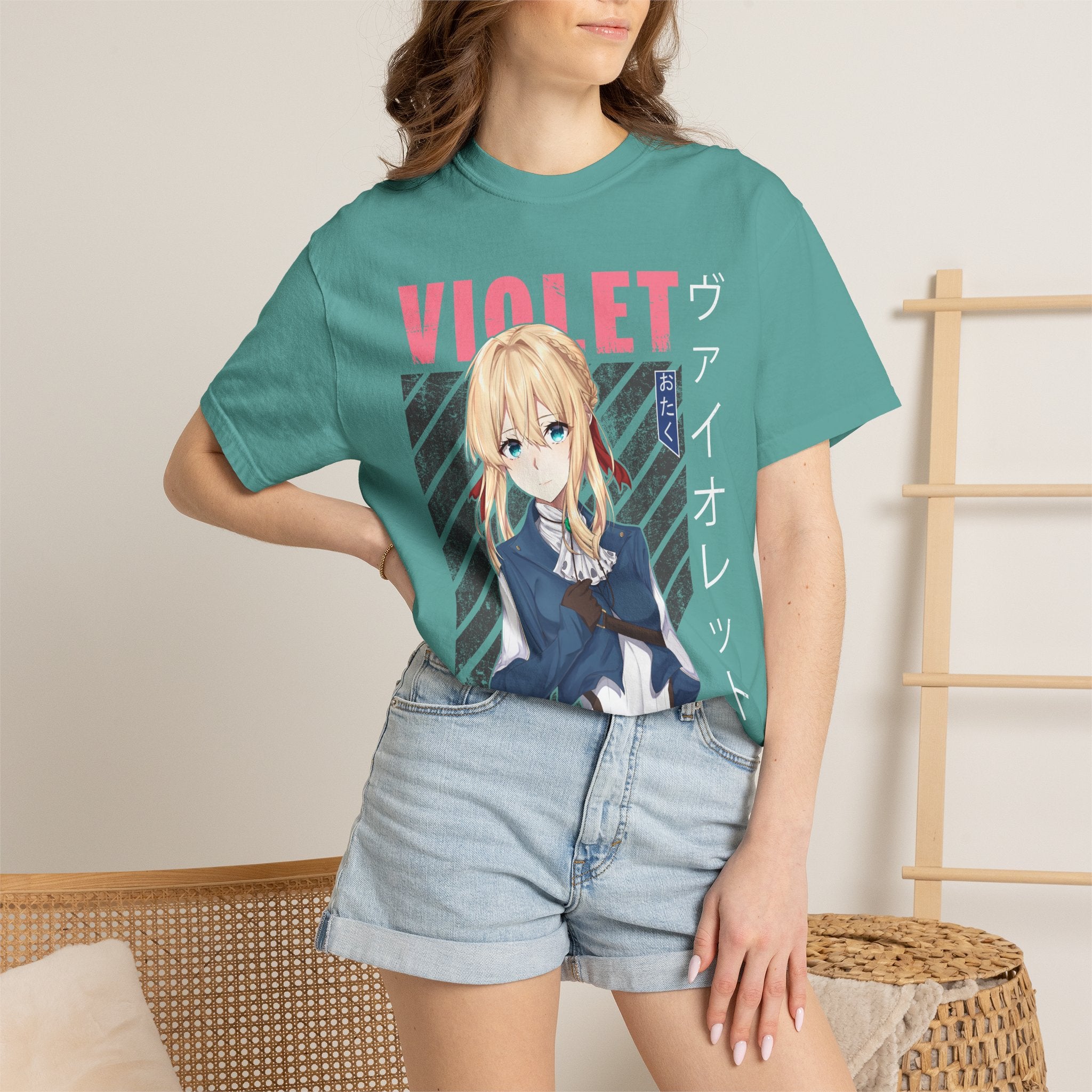Violet Otaku Anime Graphic T-Shirt
