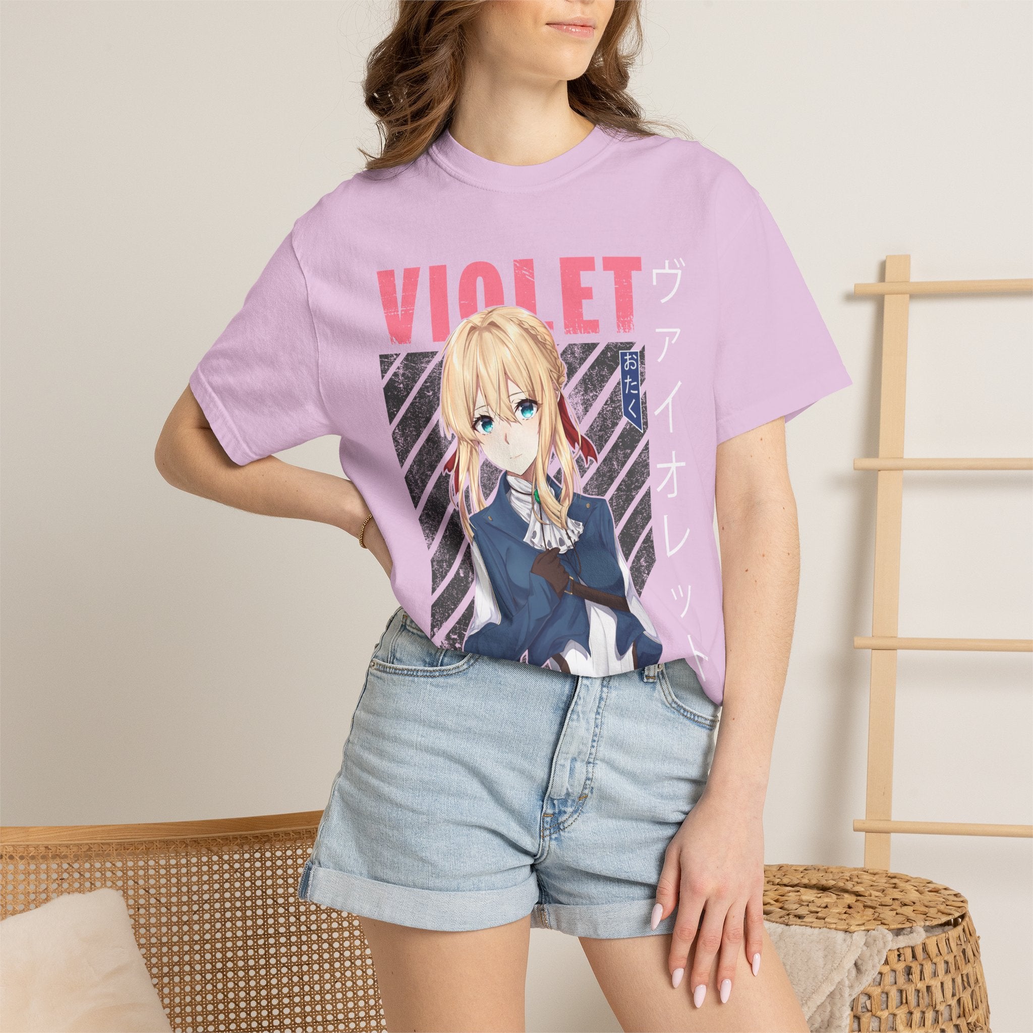 Violet Otaku Anime Graphic T-Shirt