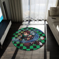 Demon Slayer Tanjiro Round Rug — Anime Character Floor Mat