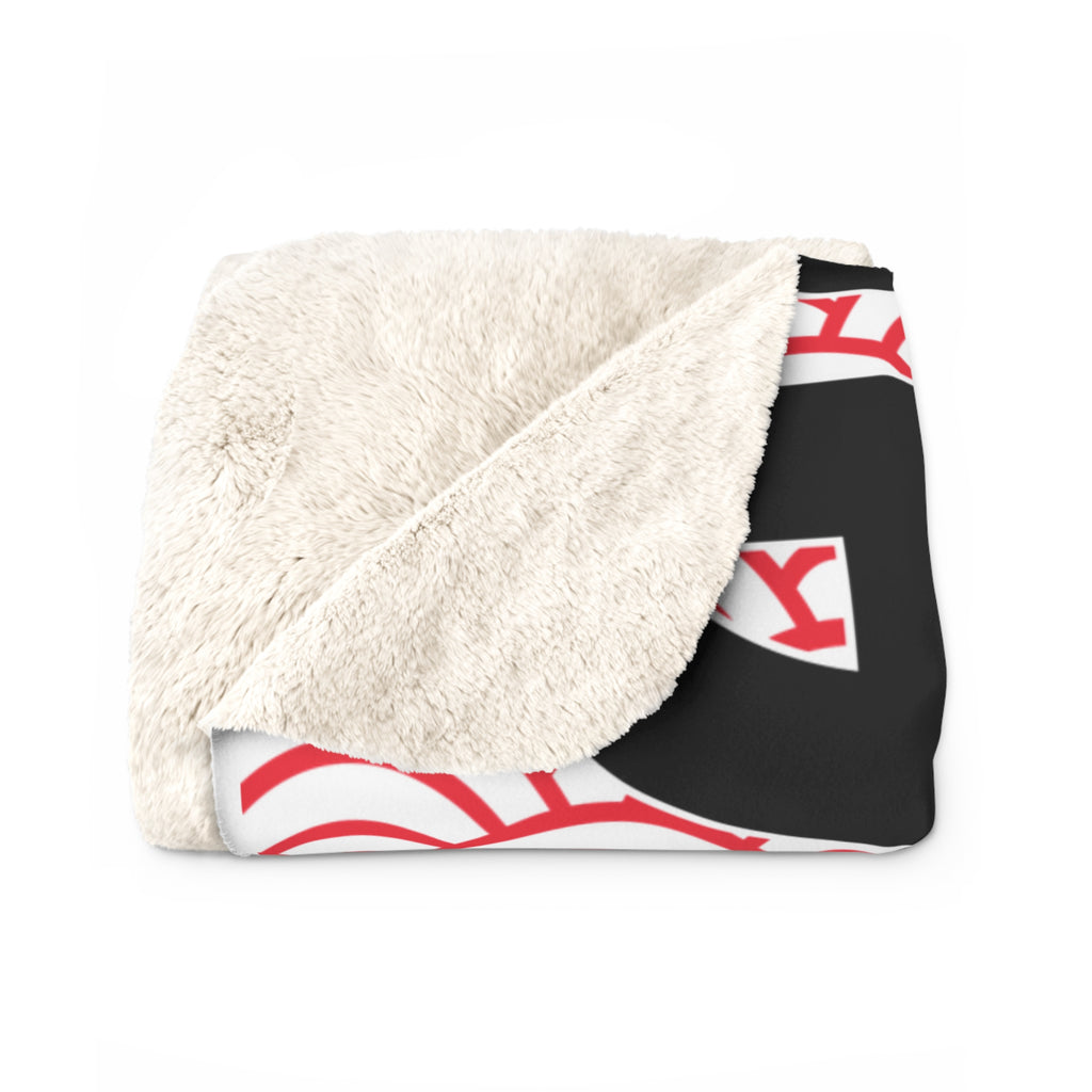 Sherpa Fleece Blanket – Anime Character Red Wave Graphic