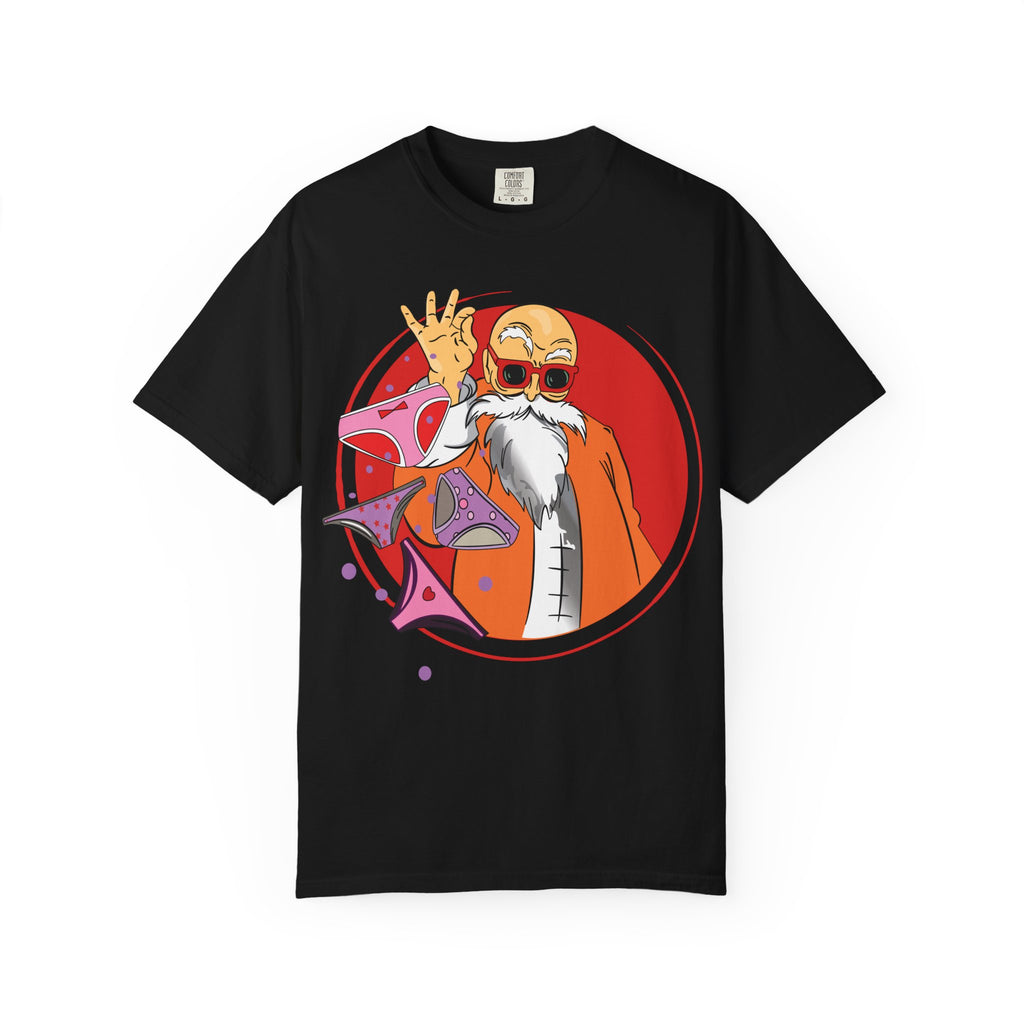Martial Master Cartoon Graphic T-Shirt — Retro Anime Sensei Design