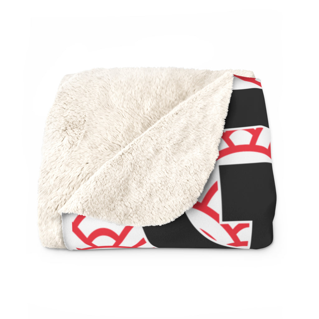 Sherpa Fleece Blanket – Anime Character Red Wave Graphic