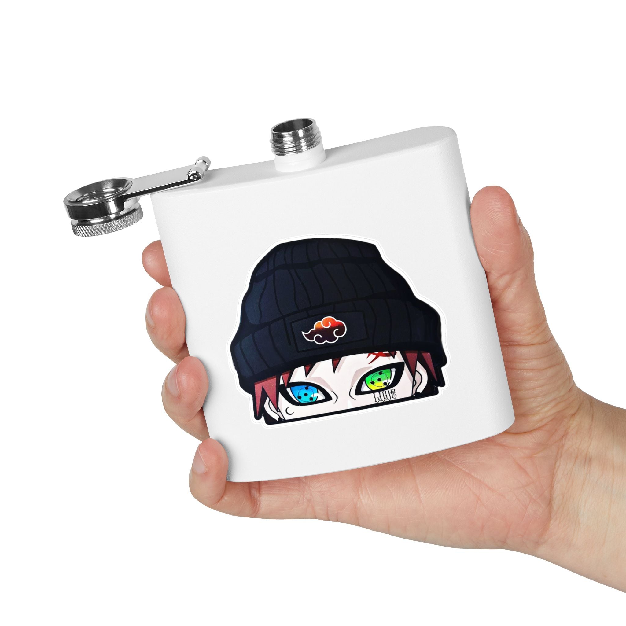 Anime Beanie Flask — 6oz Stainless Steel Hip-Hop Akatsuki Design