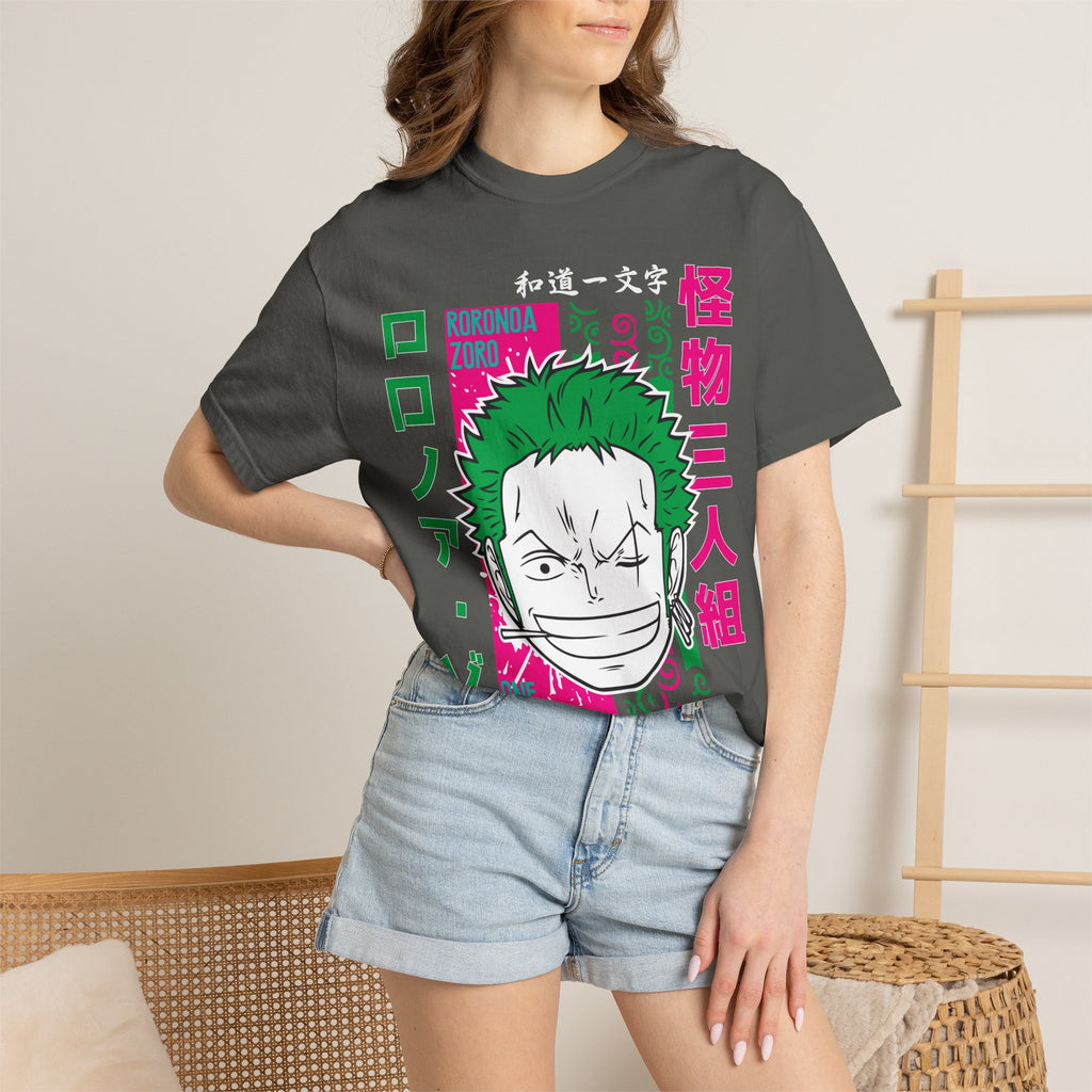 Anime Zoro Graphic T-Shirt — Japanese Text Skate Vibe